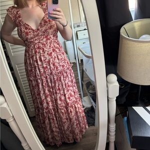 Floral Red Maxi Dress